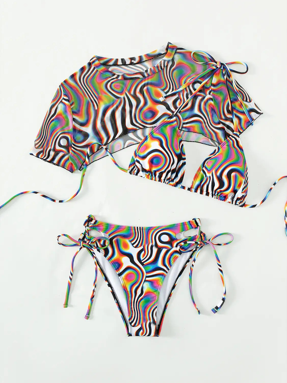 Swirl Sensation 3-piece Swimsuit - Boho Bliss & Vacation Vibes