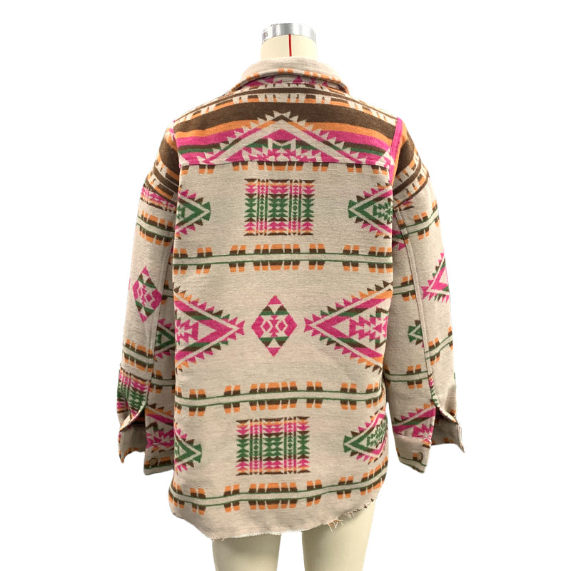 Boho Aztec-Print Pullover – Relaxed & Vibrant