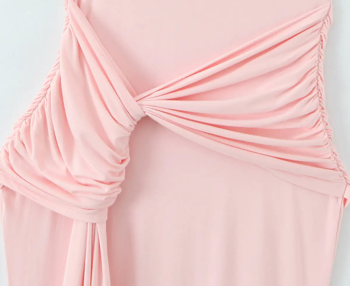 Backless Maxi Dress with Ruched Detail