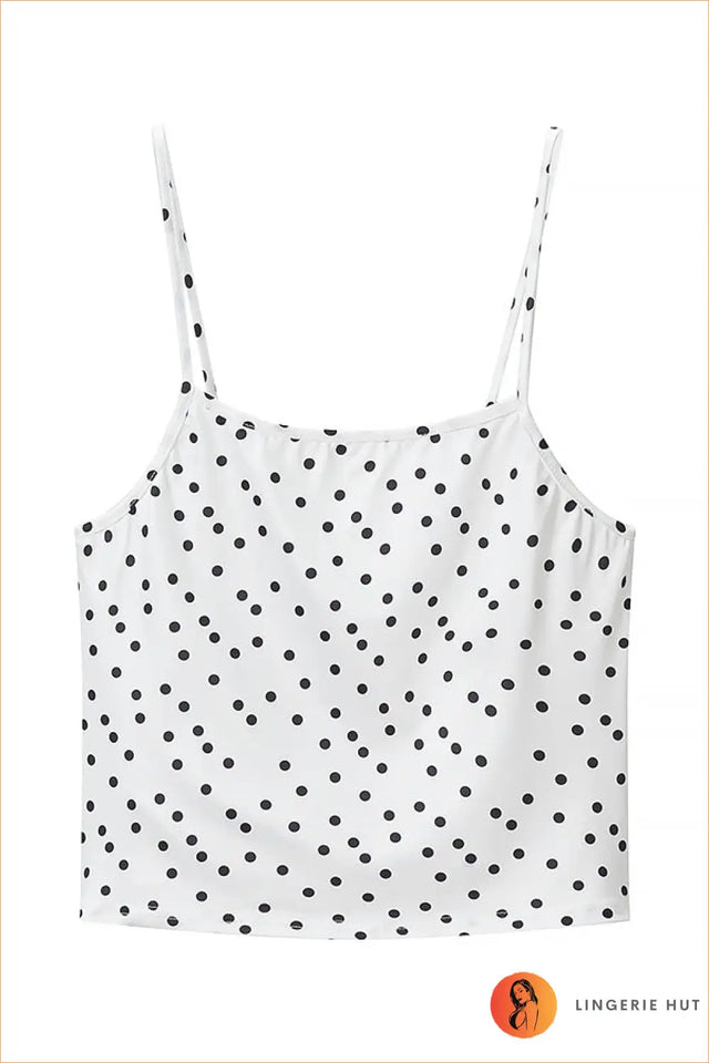 White Polka Dot Tankini Set with Side-Tie Briefs