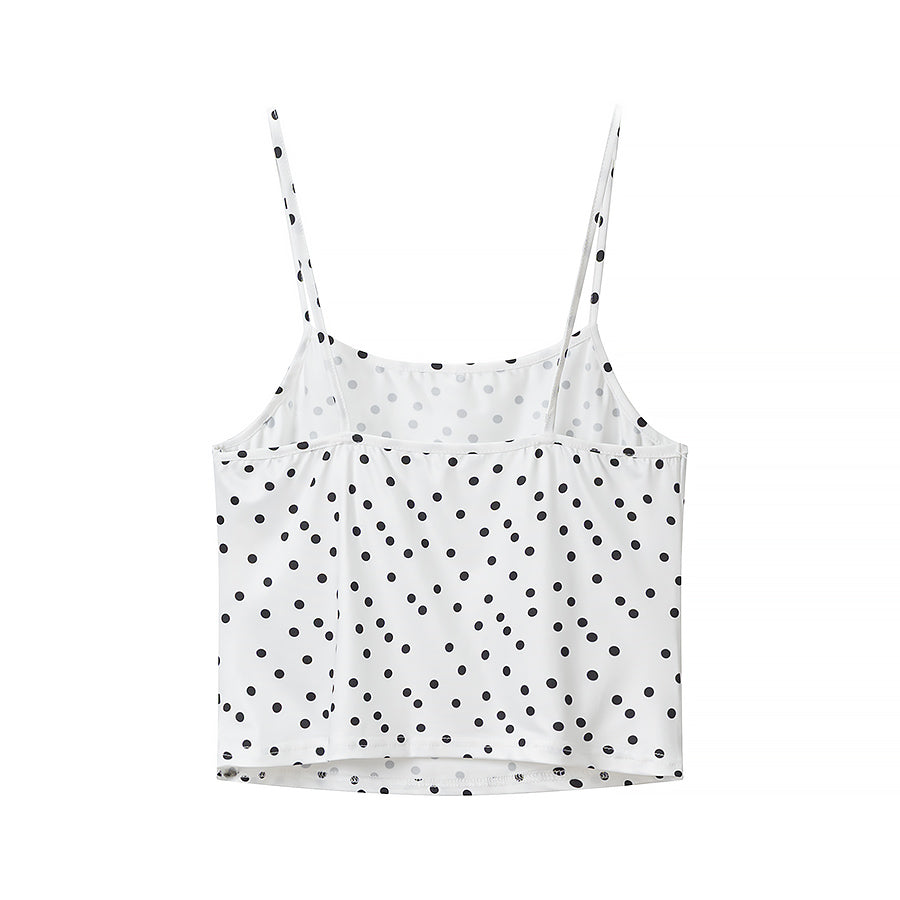 White Polka Dot Tankini Set with Side-Tie Briefs