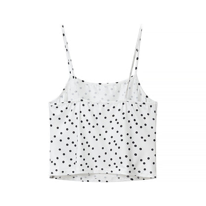 White Polka Dot Tankini Set with Side-Tie Briefs