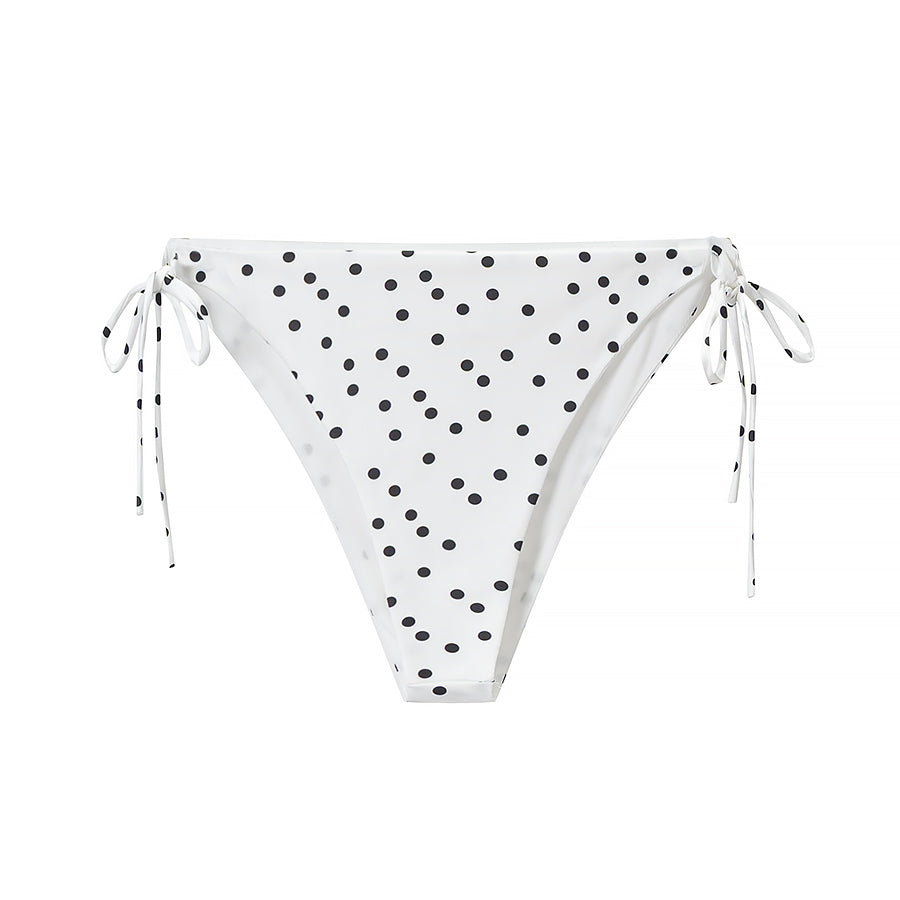 White Polka Dot Tankini Set with Side-Tie Briefs