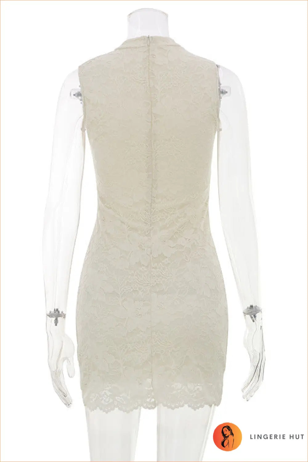 Ivory Lace Cheongsam Mini Dress