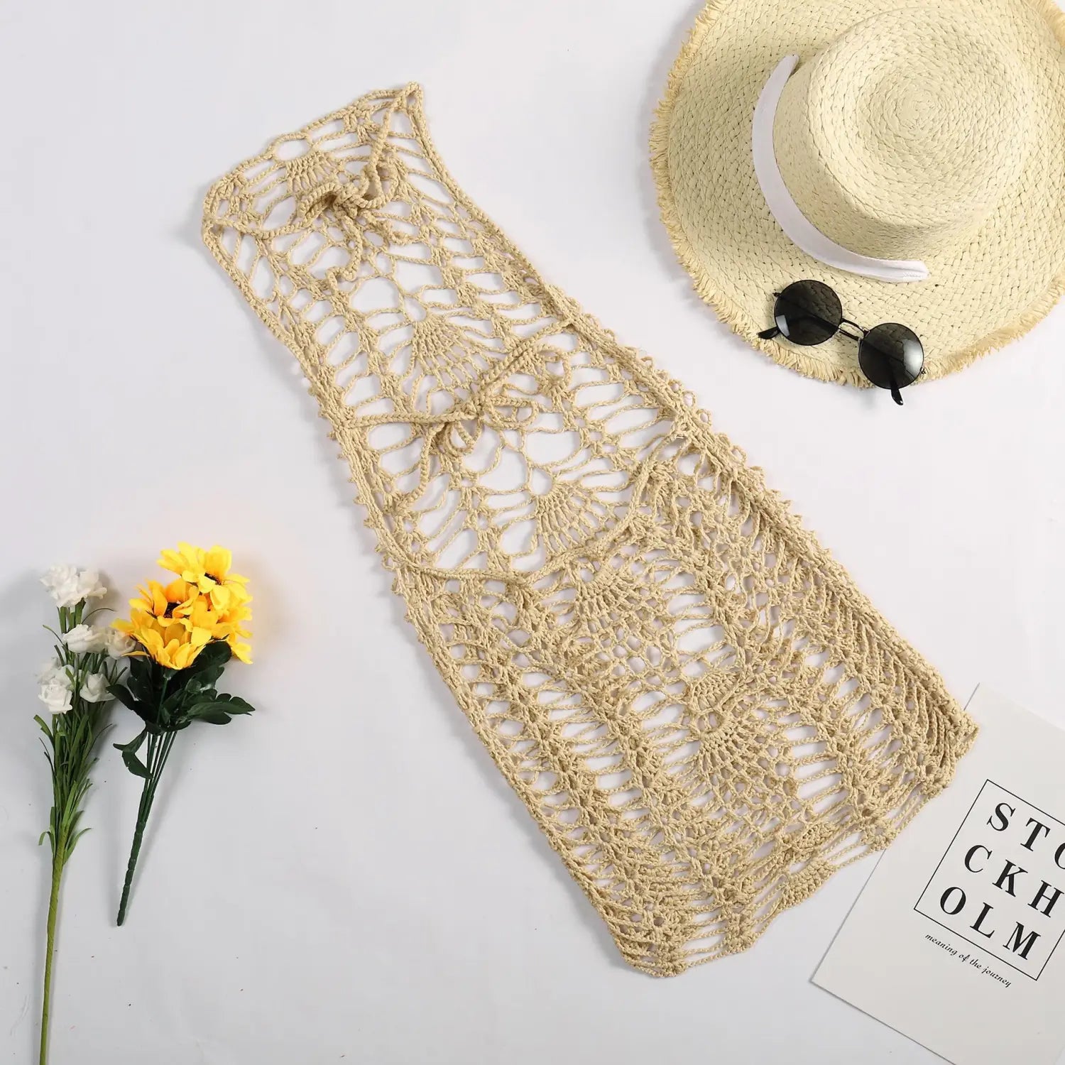 Sexy Woven Beach Dress - Embrace Boho Chic With Hand Crocheting