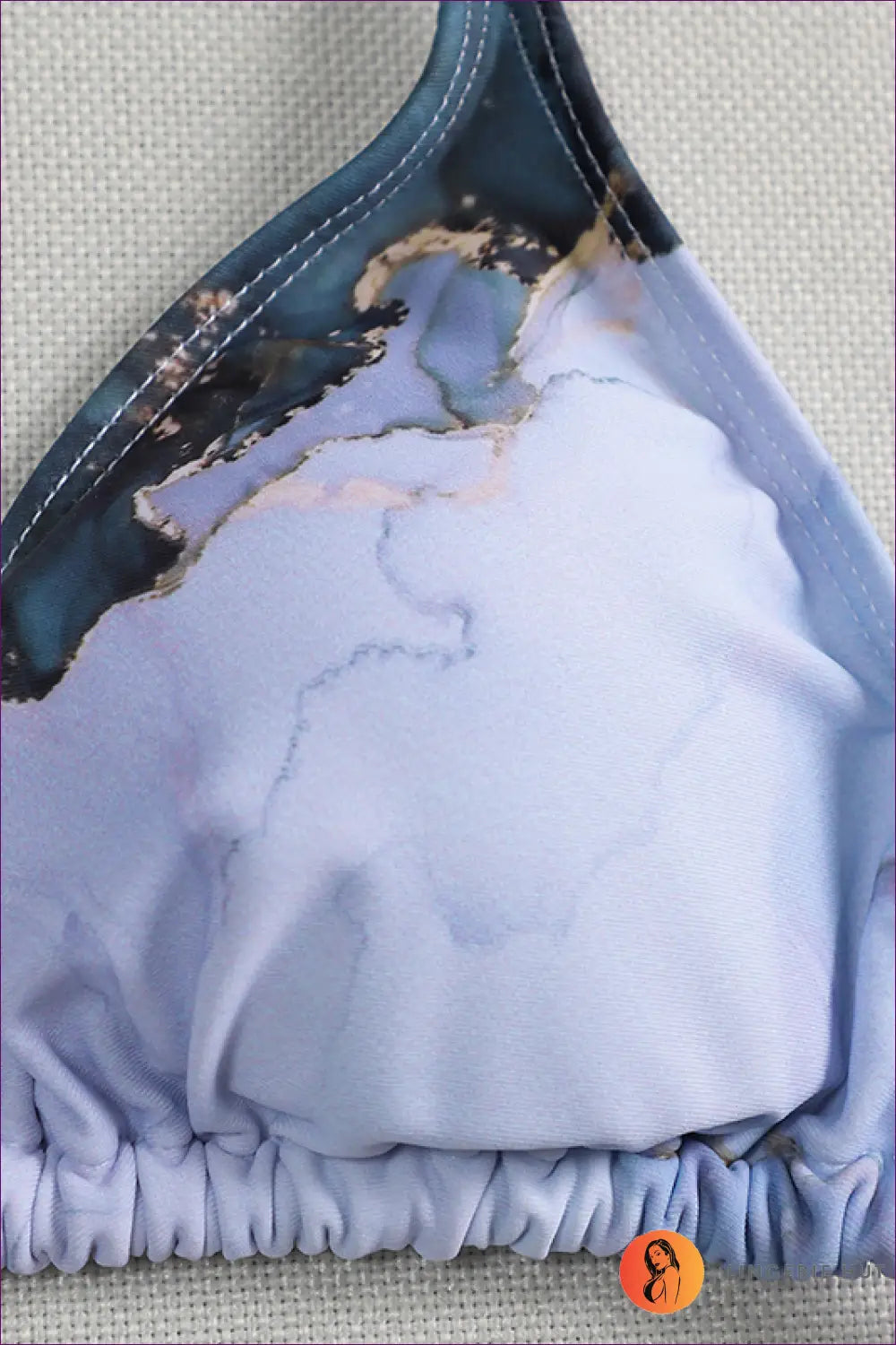 Marble Print Long Sleeve Bikini with Sheer Tie Top - Confident Layers