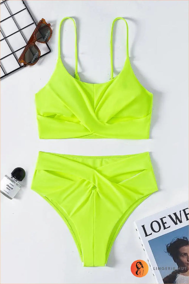 Ribbed Scoop-Neck Bikini with Twist-Front Detail - Quiet Confidence