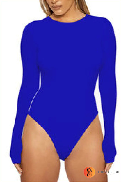 Mauve High-Leg Long-Sleeve Bodysuit