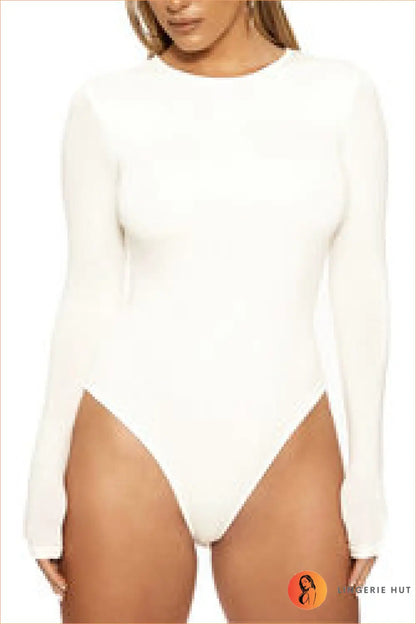 Mauve High-Leg Long-Sleeve Bodysuit