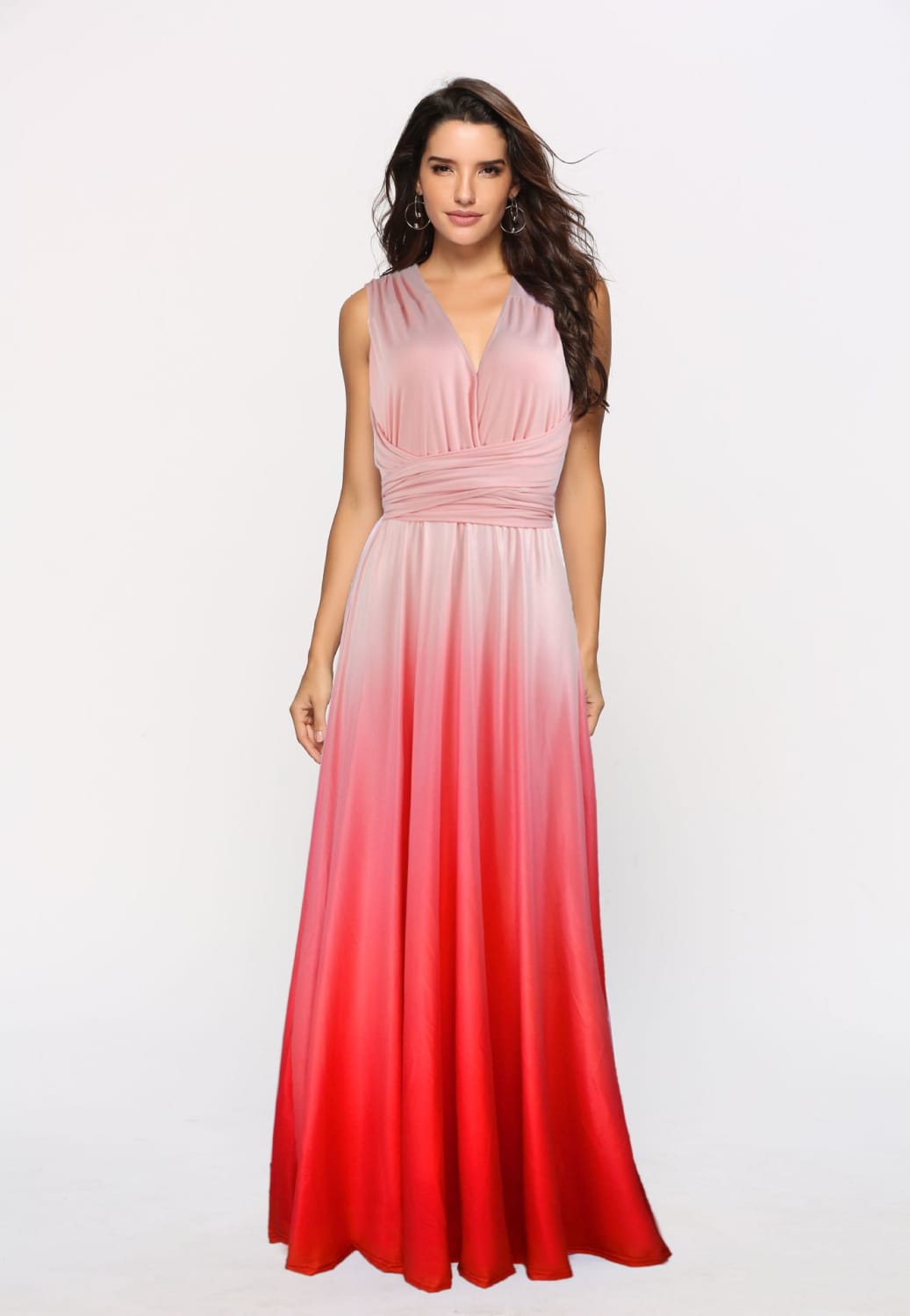 Enchanting Crisscross Backless Lace-up Dress - Gradient Elegance Celebration