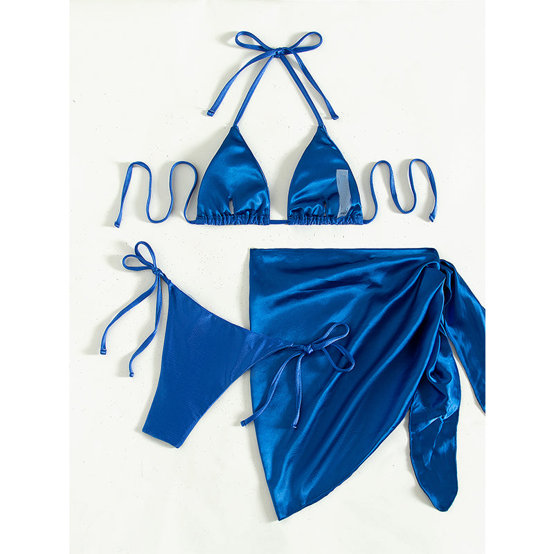 Triangle Bikini Set with Wrap Skirt