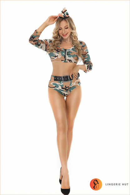 Camo Army Girl Costume Set