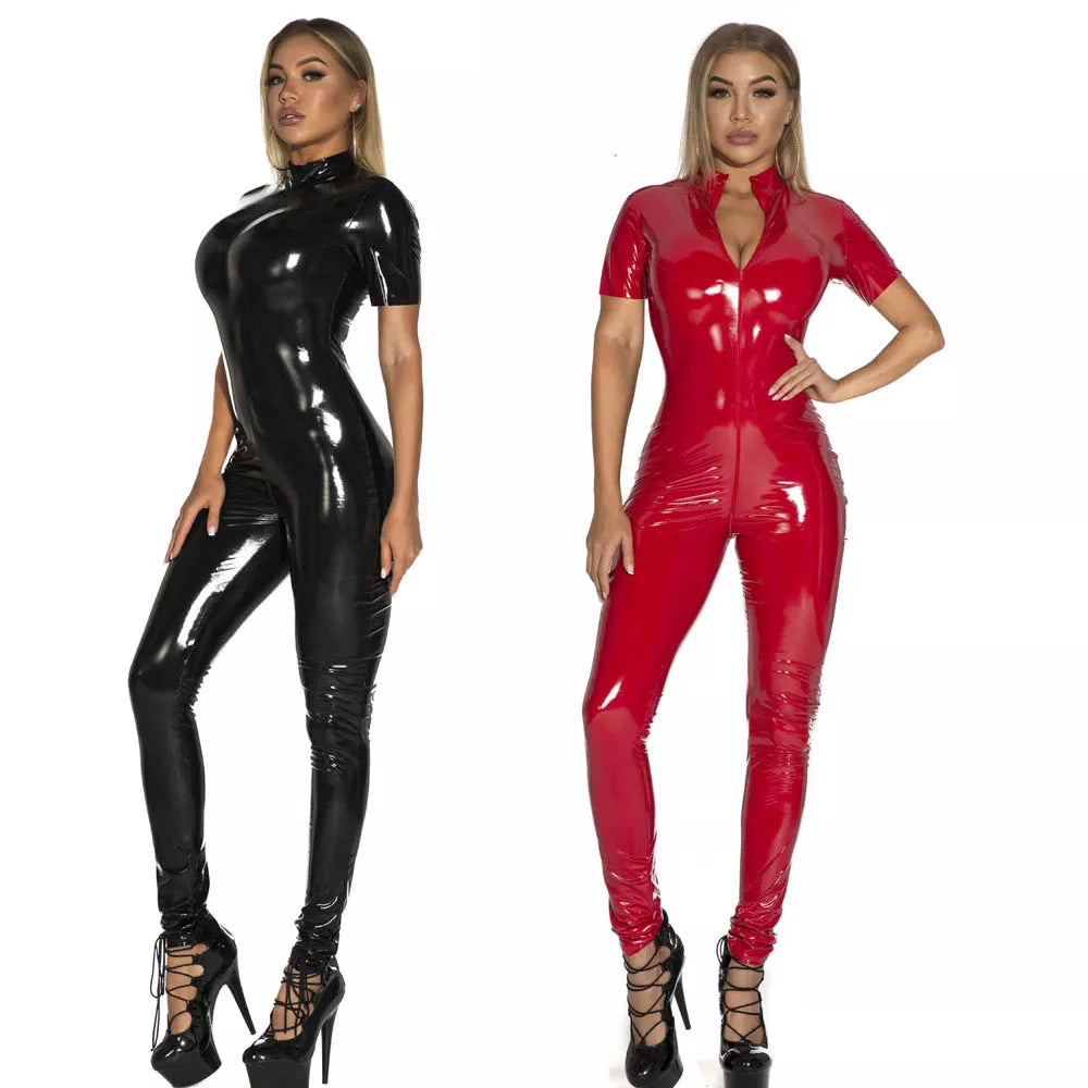 Latex Allure Catsuit - Daring Wet Look Elegance