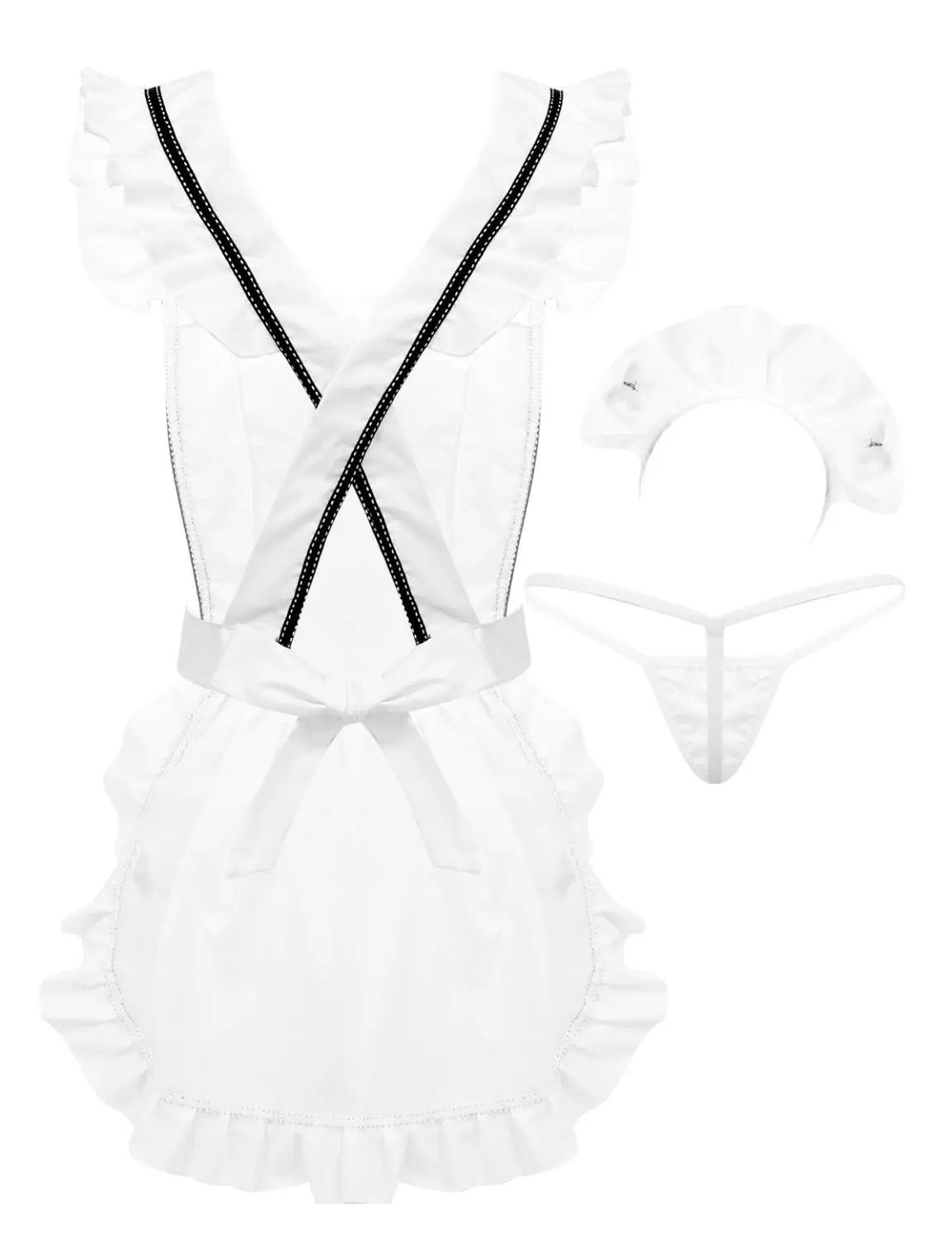 Sultry Maid Apron Outfit - Ruffle Elegance Unveiled