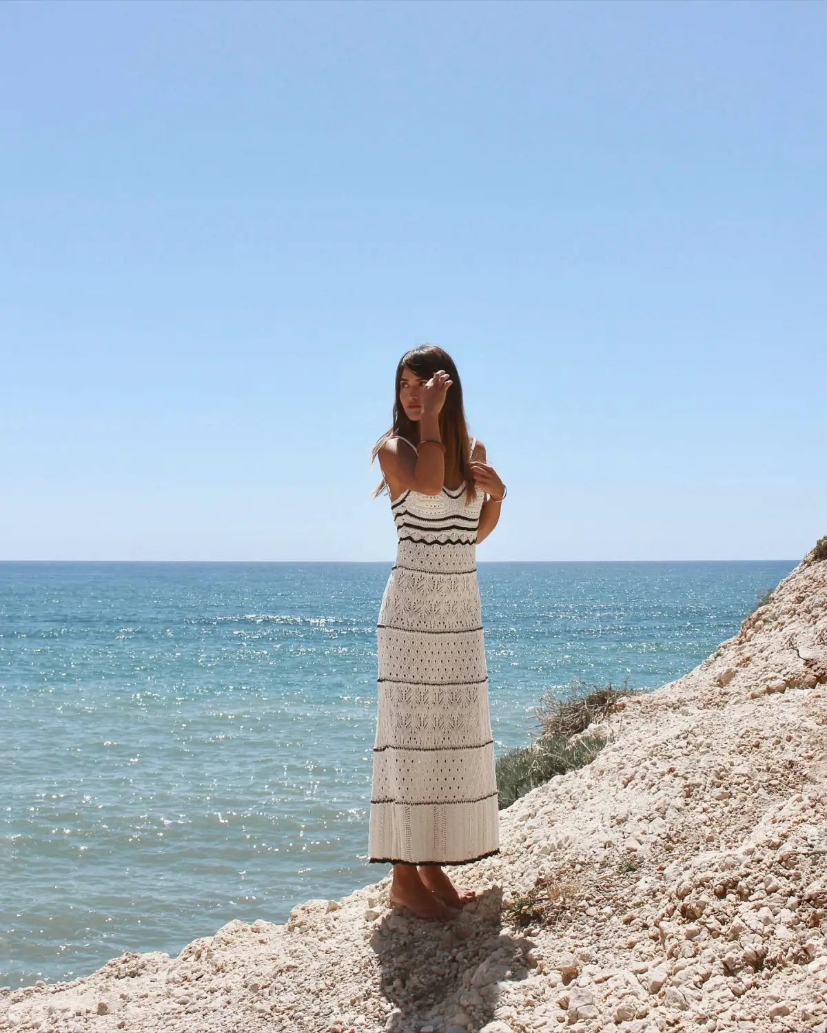 Boho Chevron Midi Dress - Effortless Summer Style