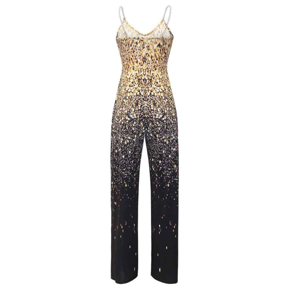 Printed Sleeveless Backless Spaghetti Straps Jumpsuit - Ombre Elegance Unveil Your Grace