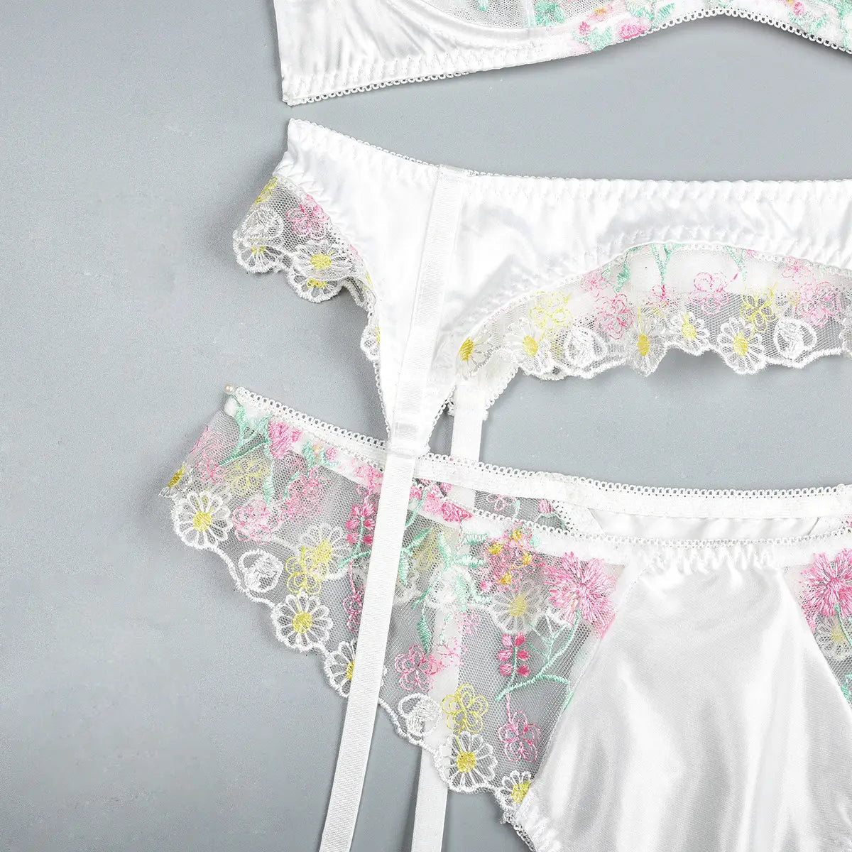 Floral Fantasy Satin Set - Sweetly Seductive