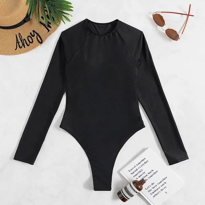 Boho Long Sleeve Backless Swimsuit - Embrace Radiant Elegance