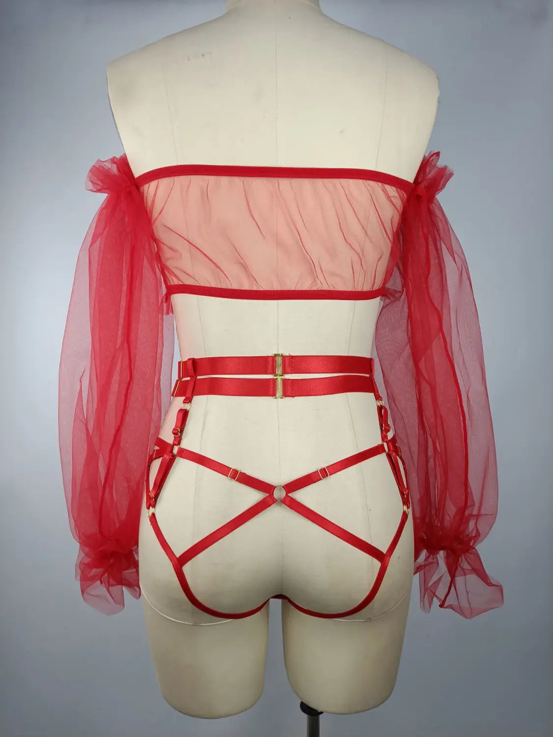 Seductive Sheer Mesh Lingerie Set - Alluring Lace Uniform With Cutouts