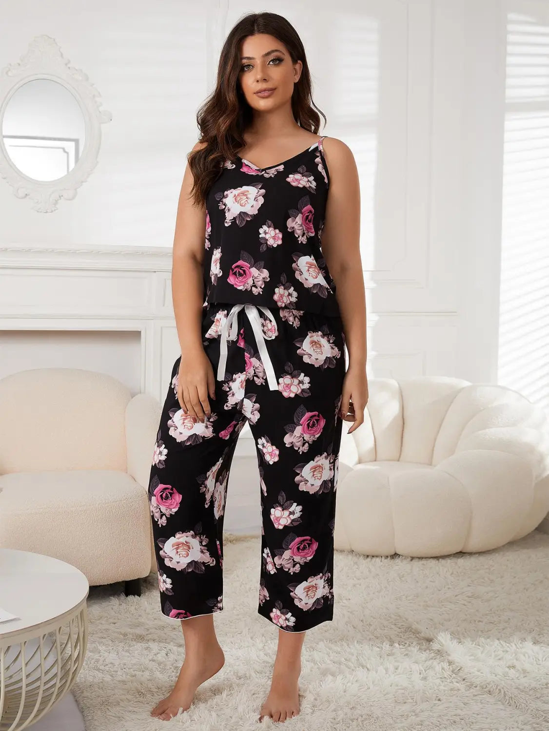 Floral Bliss Plus Size Pajamas - Lounge In Luxury