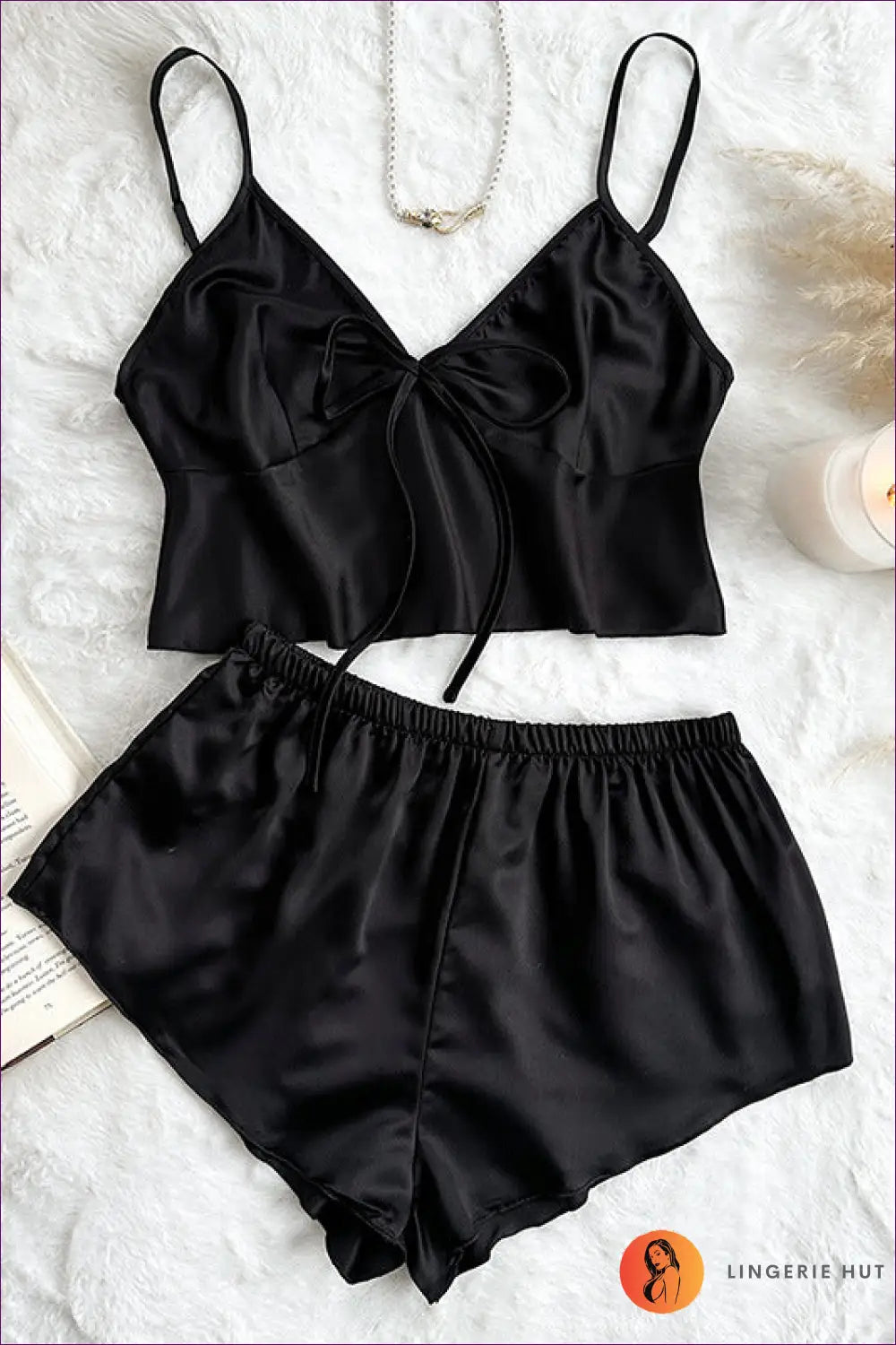 Satin Cami and Flounce Shorts Set - Slow Evenings
