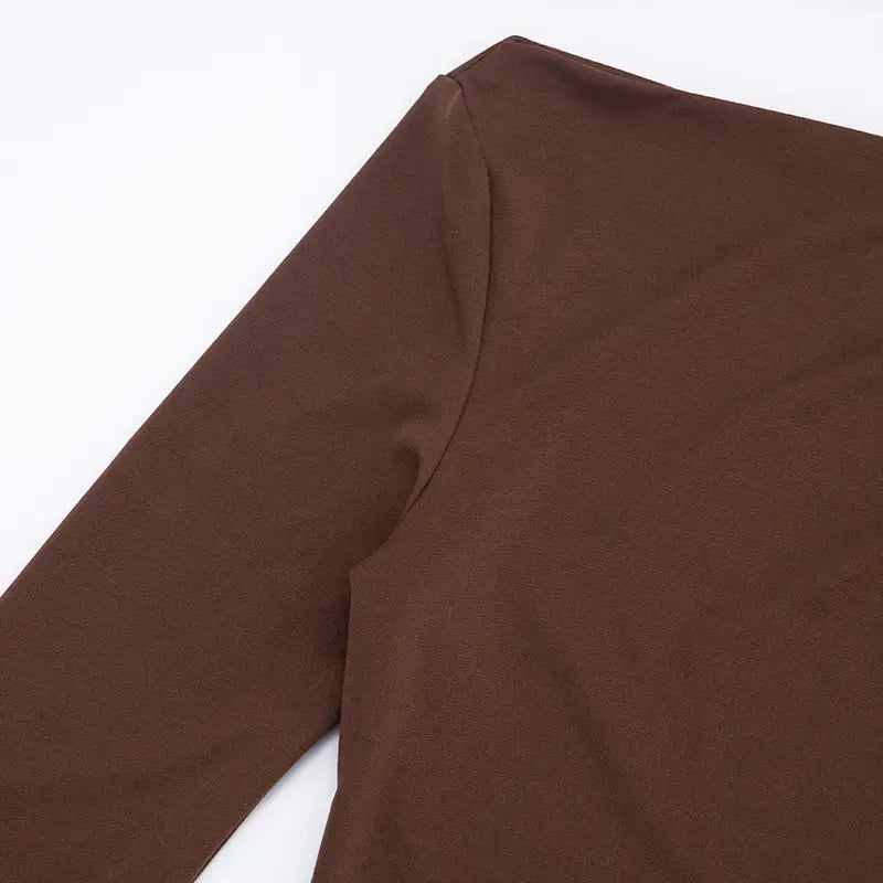 Asymmetric Wrap Dress with Button Detail