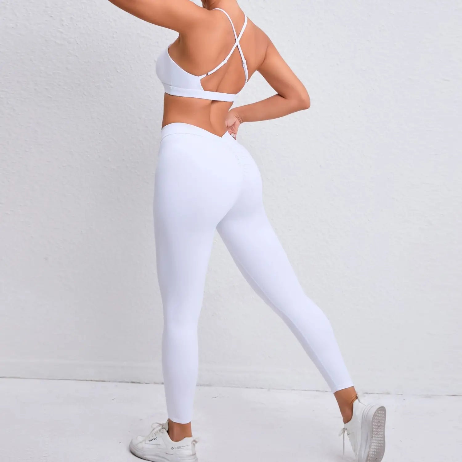 Sporty Cross Beauty Back Yoga Two-piece Set - Enhanced Performance and Style