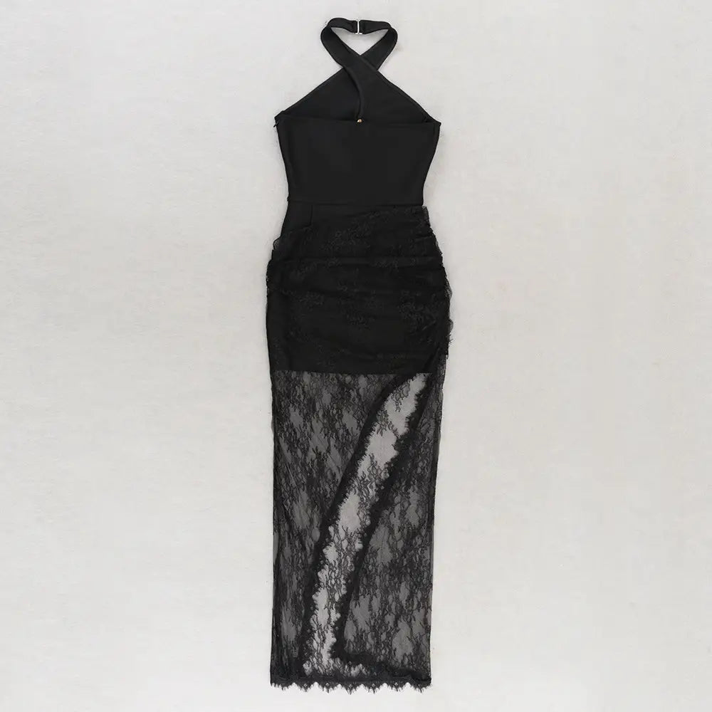 Lace Halter Maxi Dress - Effortless Elegance for any Occasion