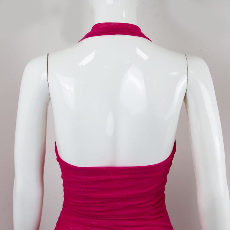 Sexy Halter Cutout Backless Dress - Bodycon Mini Rhinestone Glamour