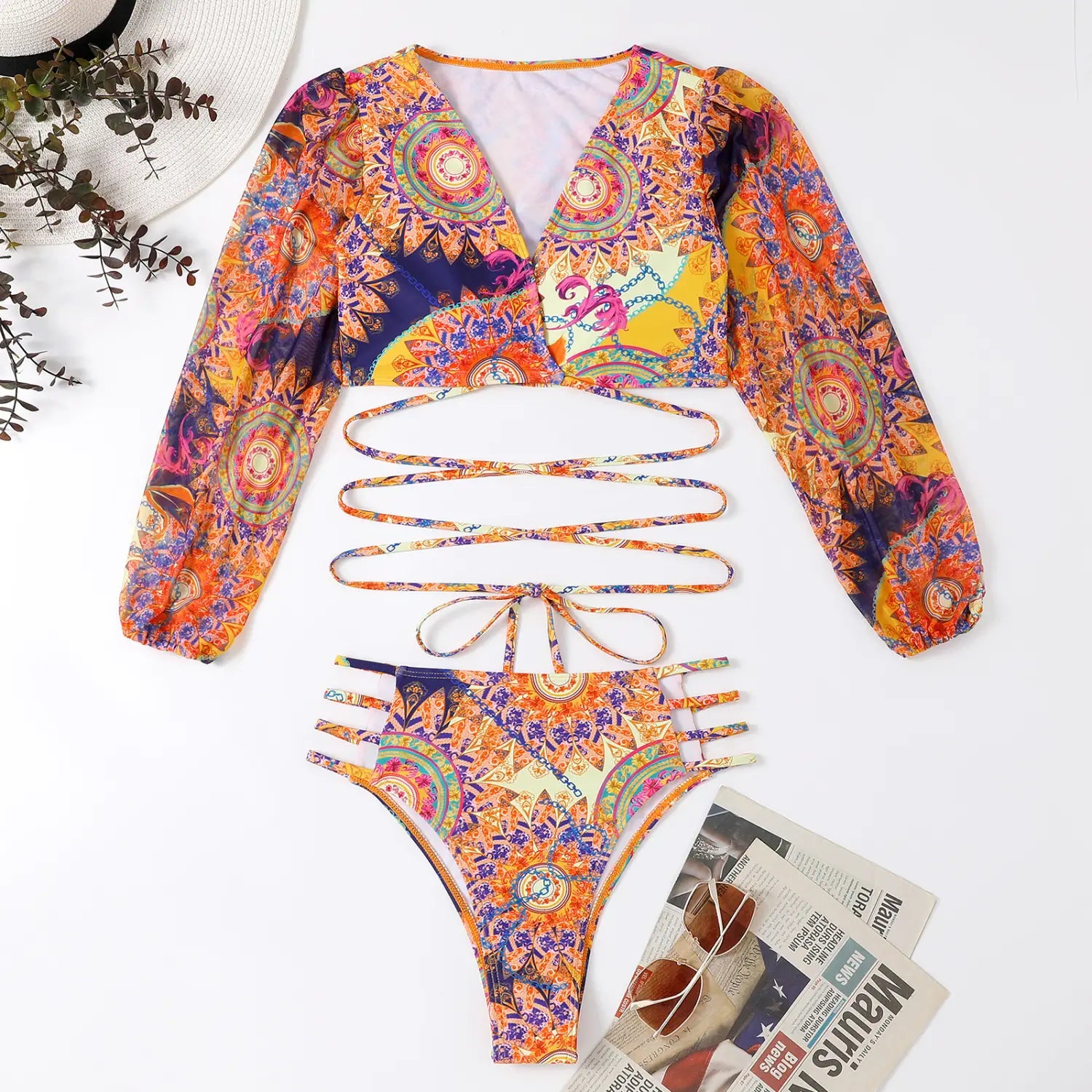 Boho Blossom Split Suit - Effortless Summer Seduction