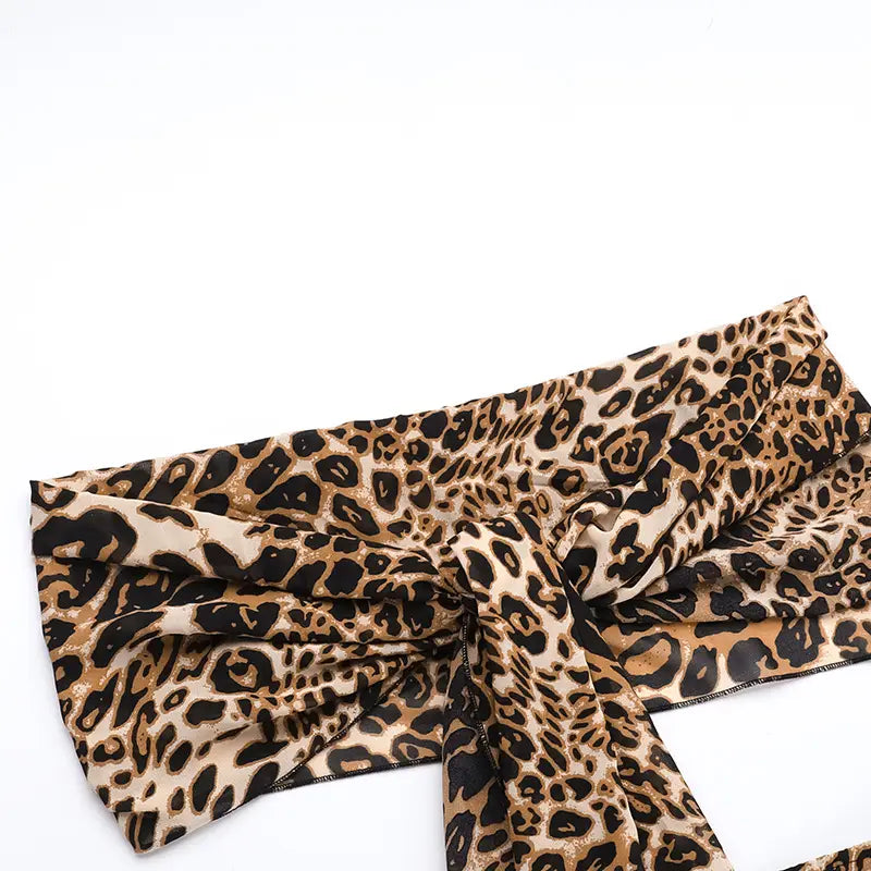 Animal Print Strapless Crop Top & Maxi Skirt Set - Unleash Your Wild Side