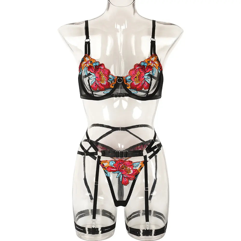 Embroidered Lingerie Set - Allure In Every Thread!