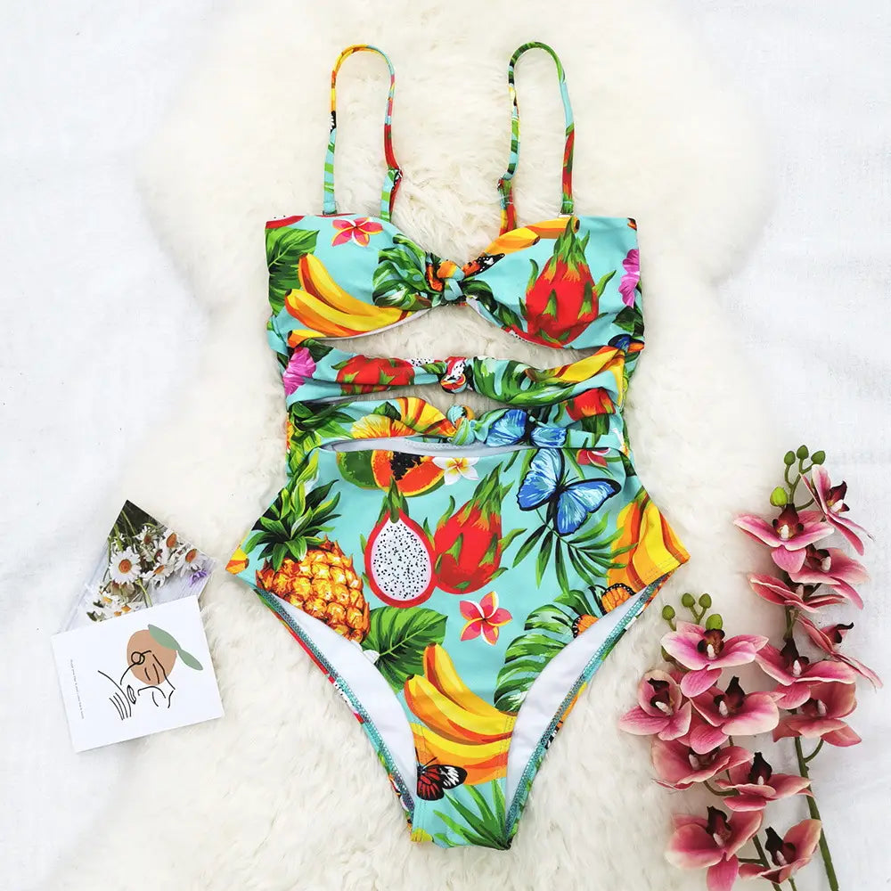Boho Floral Tube Top Swimsuit - Embrace Effortless Elegance