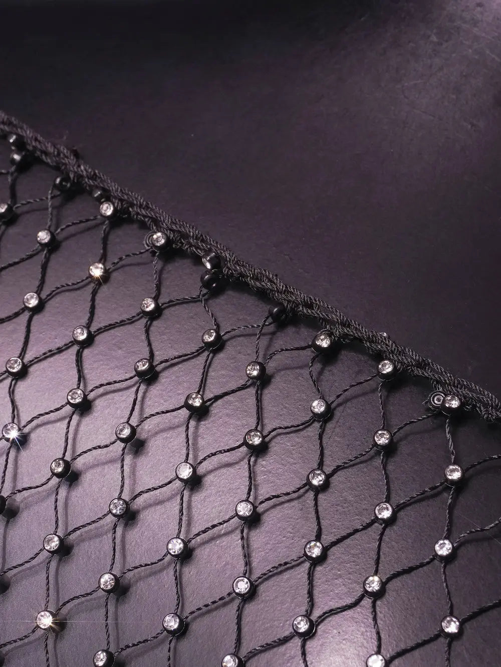 Rhinestone Embellished Black Fishnet Mini Dress - Party Glam Redefined