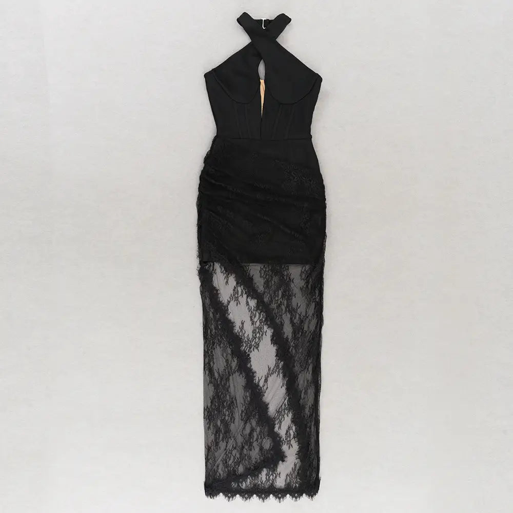 Lace Halter Maxi Dress - Effortless Elegance for any Occasion