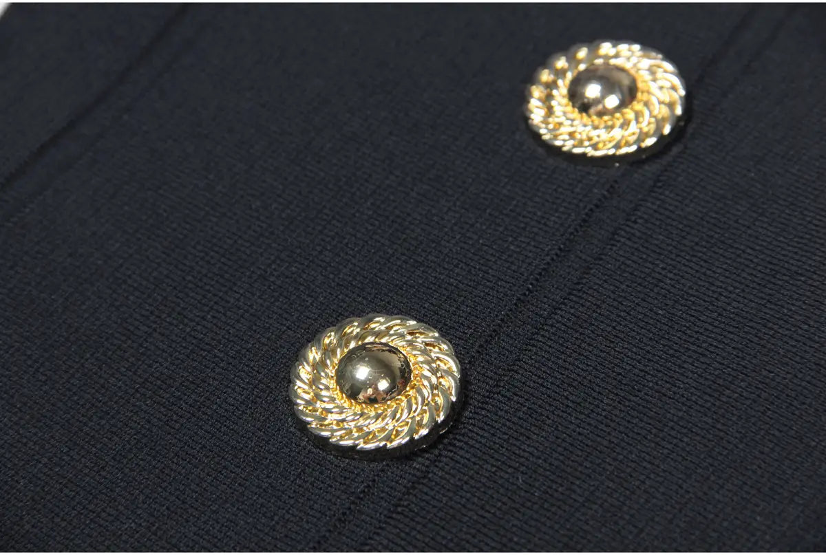 Chic Button-detail Dress – Elegant Glam