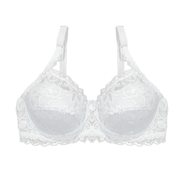 Floral Lace Underwired Bra with Adjustable Straps