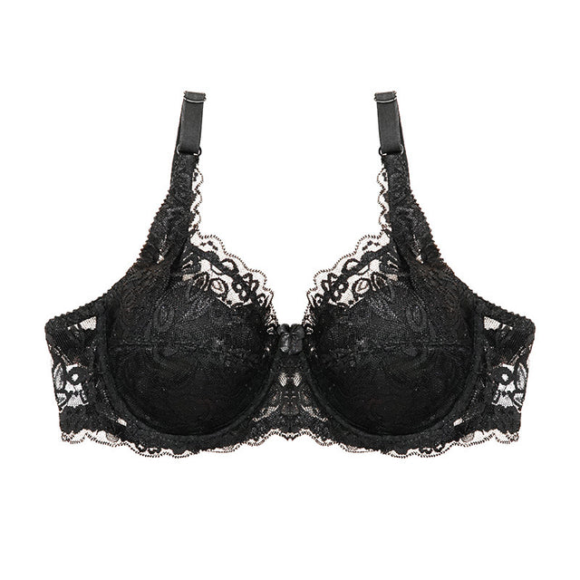 Floral Lace Underwired Bra with Adjustable Straps