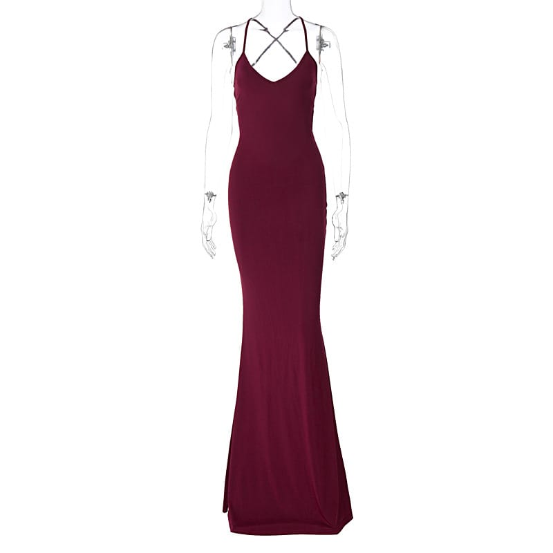 Winter Sexy Backless Lace-up Fold Maxi Dress - Unveil Your Elegance
