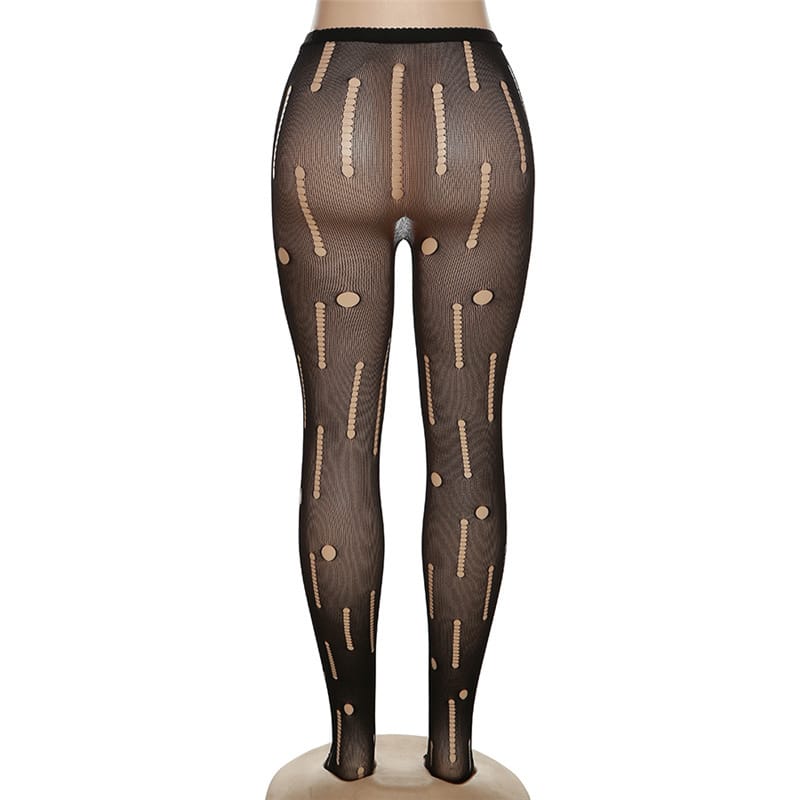 Sexy Mesh Leggings - High Rise, Hollow-out Glamour