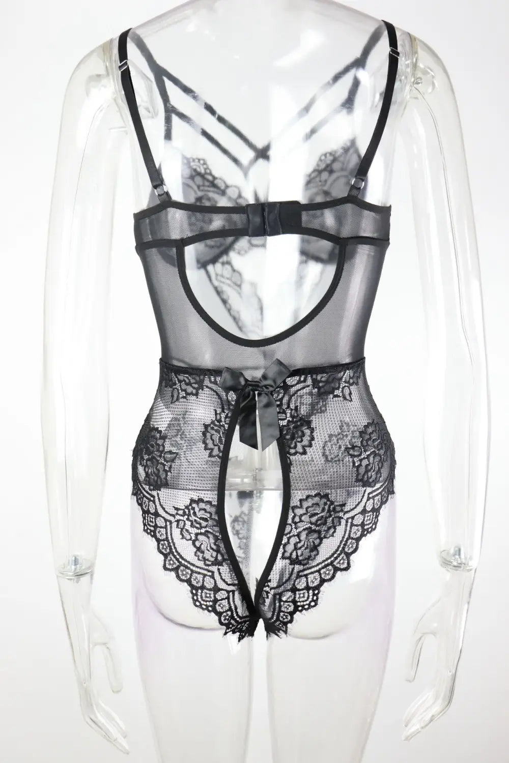 Lace Embroidery Bodysuit - Crotchless Harness Sensuality Unleashed