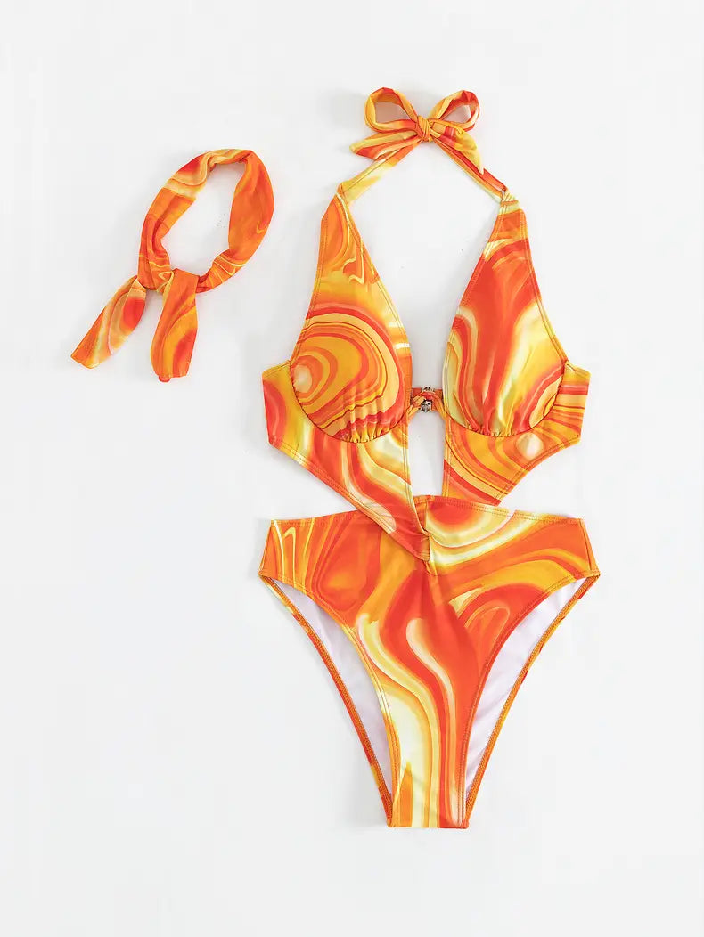 Sun-kissed Swirls One-piece - Beach Babe Alert!