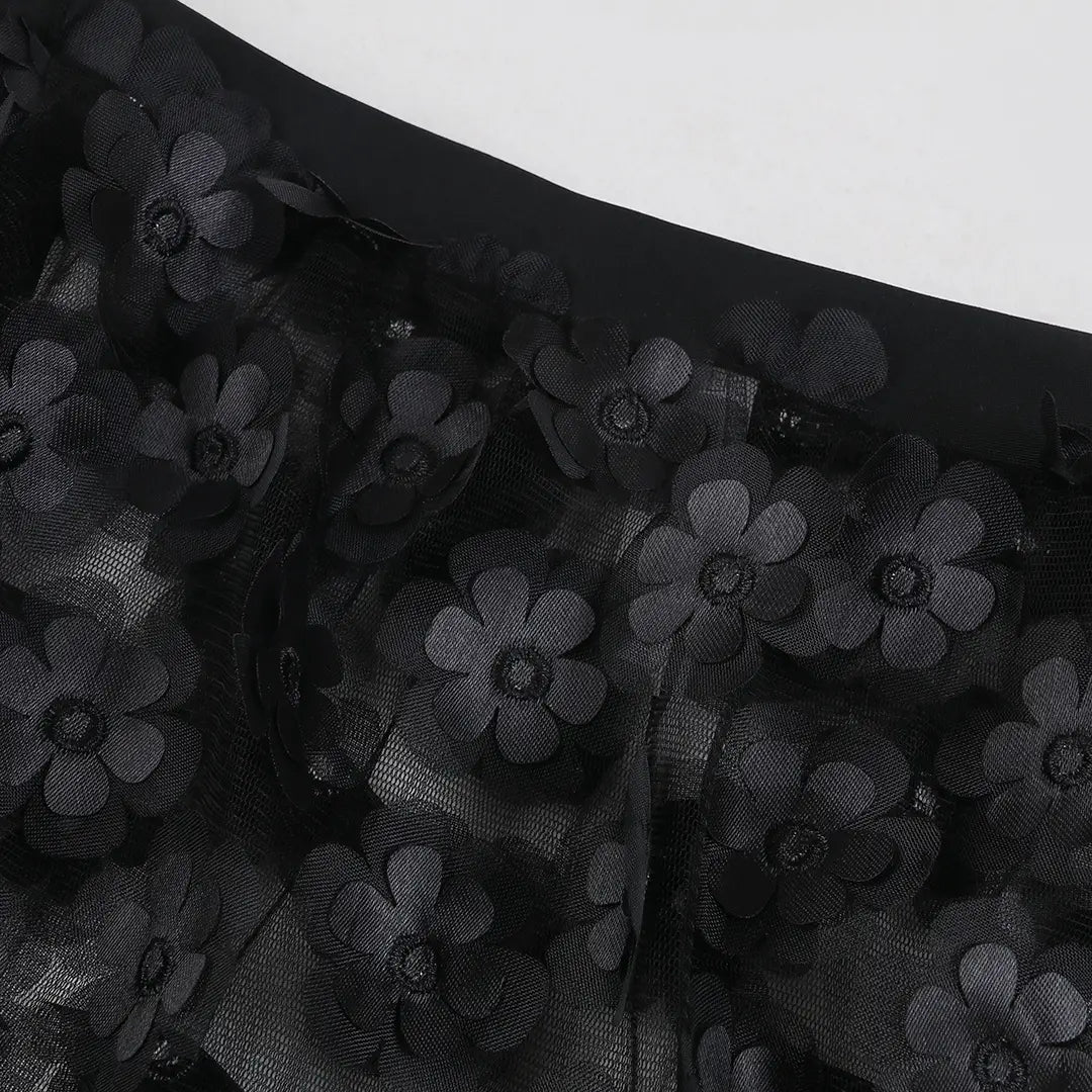 Boho Black One-piece Swimsuit Set - Chic Summer Style