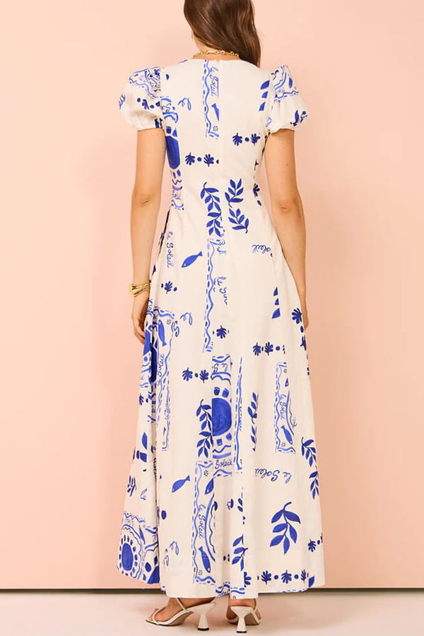 Graphic Pocket Maxi Dress - Effortless Summer Sophistication