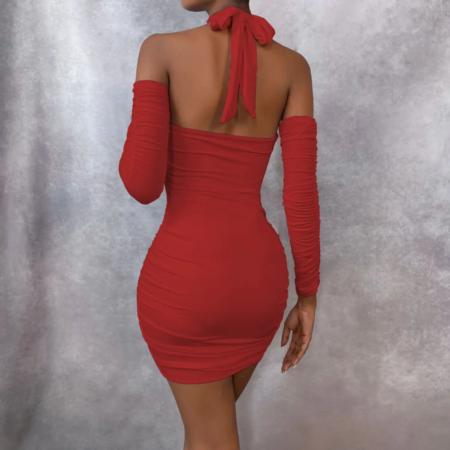 Sexy Halter Backless Swing Collar Dress - Embrace Your Allure