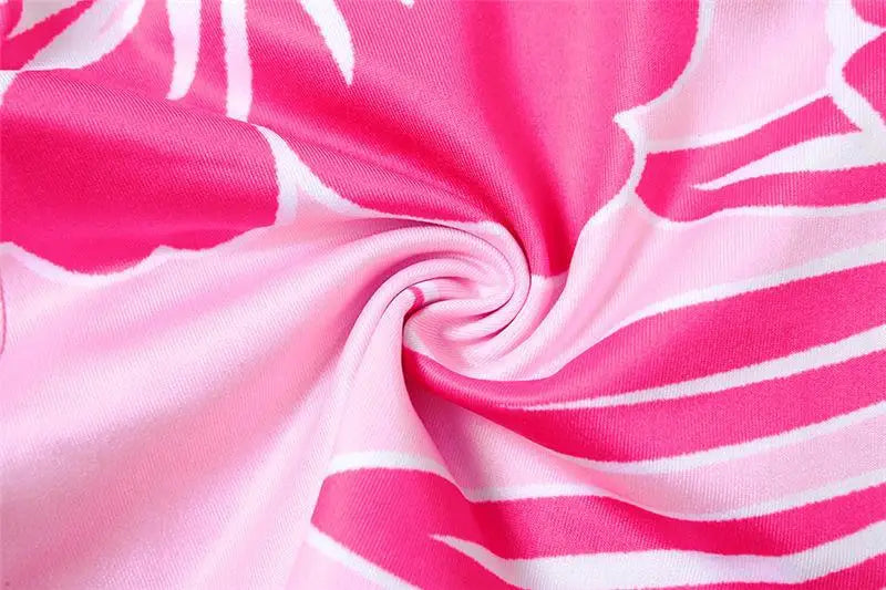 Flirty Floral Print Strapless Crop Top And Short Set - Summer Sensation