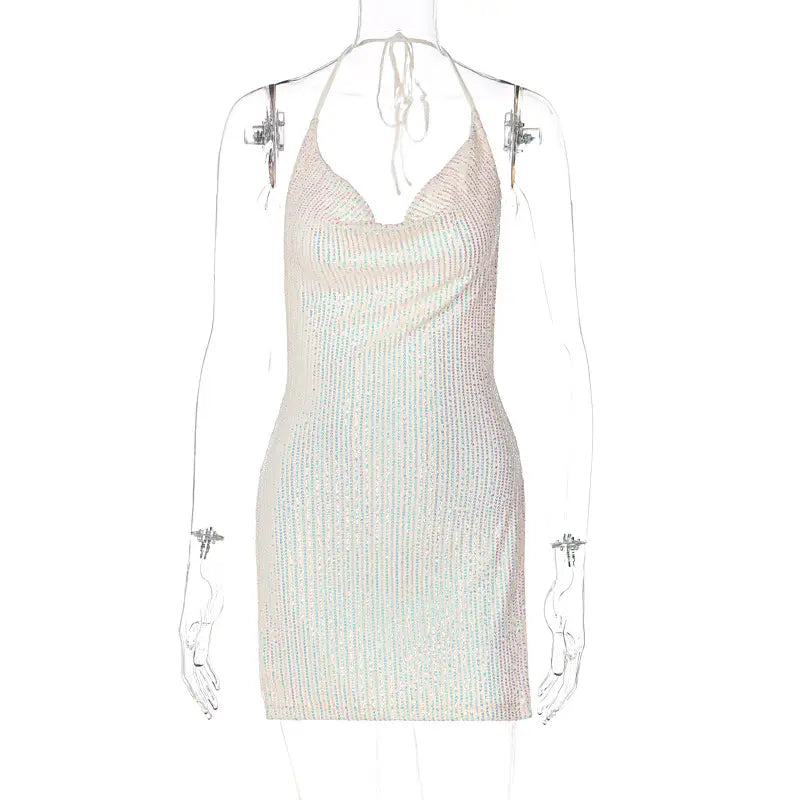 Sequin Cutout Bodycon Dress - Ignite Desire Sparkle All Night