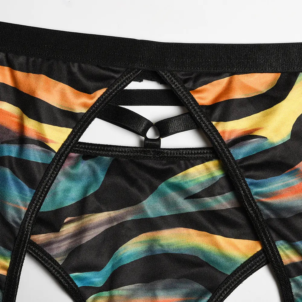 Striped Multi-color Lingerie Set - Unleash your Playful Charm