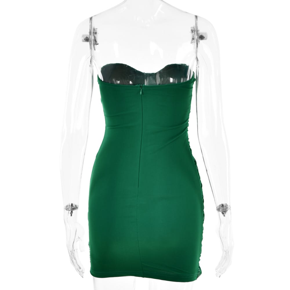 Strapless Ruched Bodycon Dress - Sleek and Asymmetric for Sensational Nights