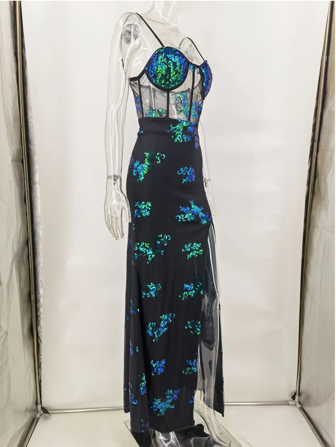 Green Sequin Maxi Dress - Embrace Your Sexy And Elegant Style